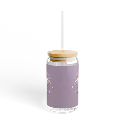 16oz Capricorn Charm Glass Cup with Bamboo Lid